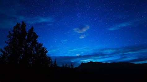 Download Wallpaper 1920x1080 Night Mountains Starry Sky