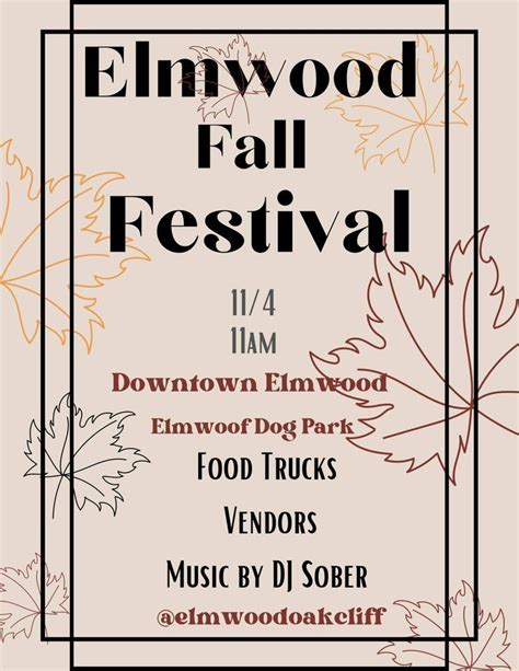Elmwood Fall Festival Elmwoof Hutchins November 4 2023