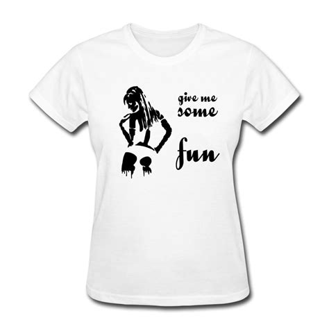 Slim Fit Women T Shirt Give Me Some Fun Make Own Cool Text Women Tshirts New Arrivalshirt Polo