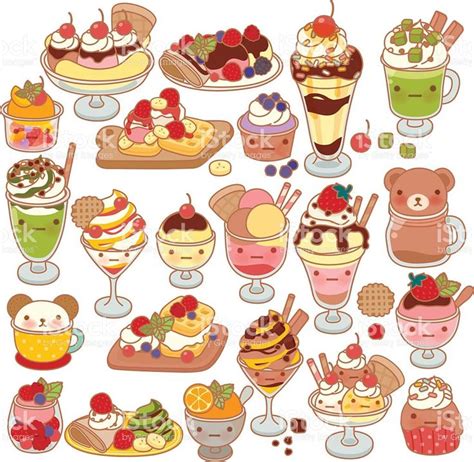 Collection Of Lovely Baby Sweet Dessert Doodle Icon Cute Ice Cream