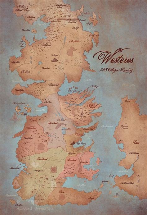 Map Of Westeros A Song Of Ice And Fire Seven Kingdoms Game Of