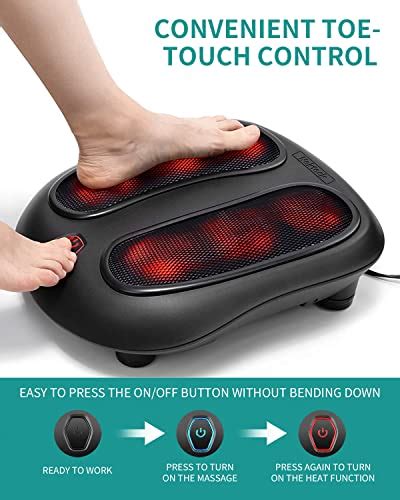 Nekteck Foot Massager With Heat Shiatsu Heated Electric Kneading Foot Massager Machine For