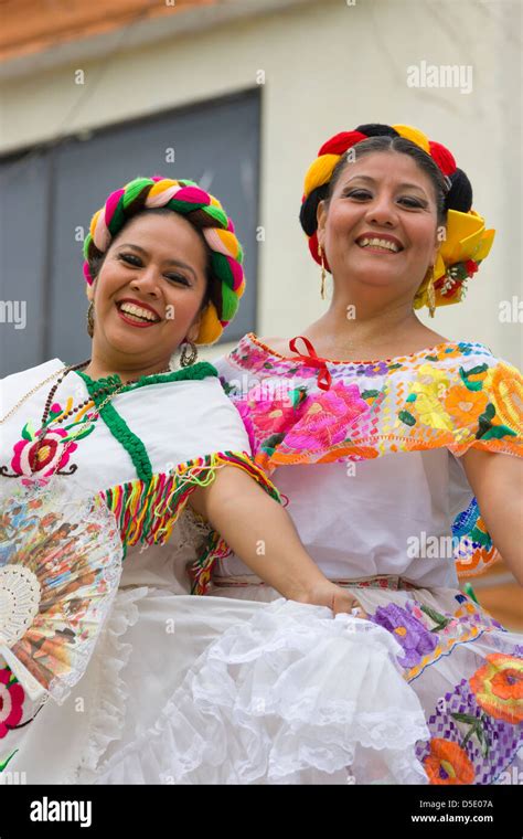 Women In Traditional Mexican Costume At Carnival Veracruz Mexico