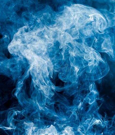 Blue Smoke On A Black Background Stock Image Image Of Color Curve
