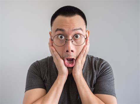 Funny Shocked And Surprised Face On Man Stock Image Image Of Amazing