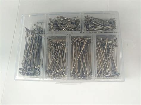 450 Pieces Steel T Pins Nickel Plated With Plastic Transparent Package