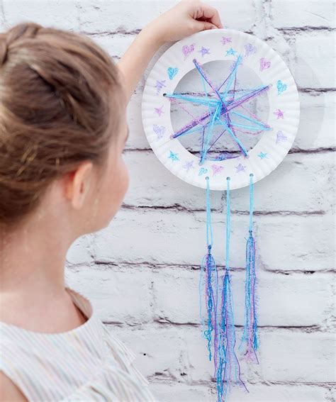 Paper Plate Dream Catcher Free Craft Pattern Lm6083 Easy Arts And