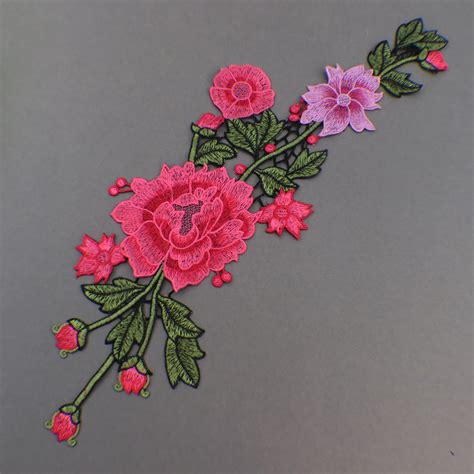 flower 45 5cm applique patches vintage embroidered badge fabric patch fashion clothing