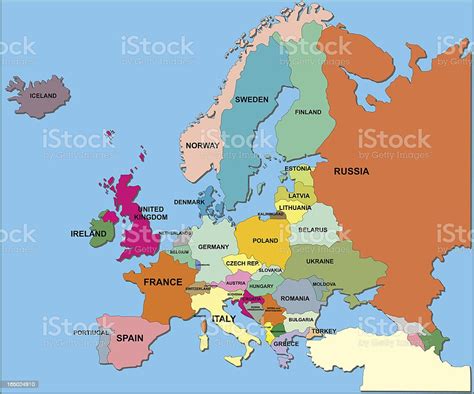 Ilustración De Mapa Político De Europa En Formato Vectorial Y Más