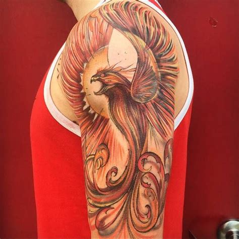 Phoenix Tattoo On The Left Upper Arm Tattoo Artist Dino Nemec