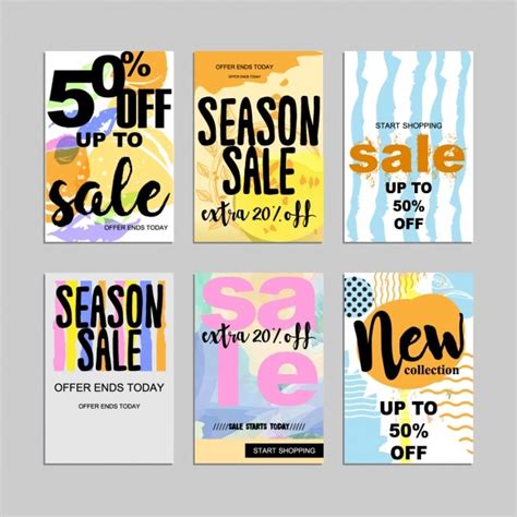 Free Vector Sale Cards Collection