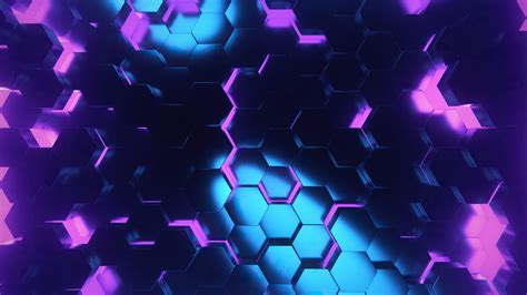 4k Abstract Pink Hexagon Blue 3d Hd Wallpaper