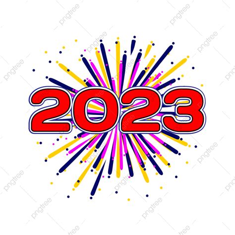 다채로운 2023 새해 인사 무료 Png 클립 아트 화려한 2023 년 Png 일러스트 및 벡터 에 대한 무료 다운로드