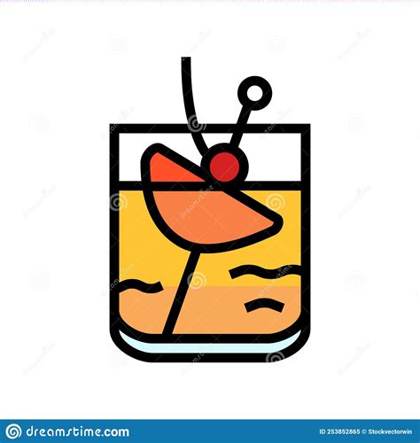 Whiskey Sour Cocktail Glass Drink Color Icon Vector Illustration Stock Vector Illustration Of