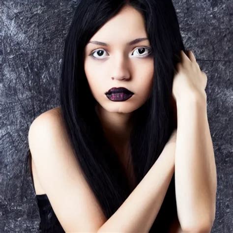 Portrait Of Beautiful Black Haired Female Angel Stable Diffusion