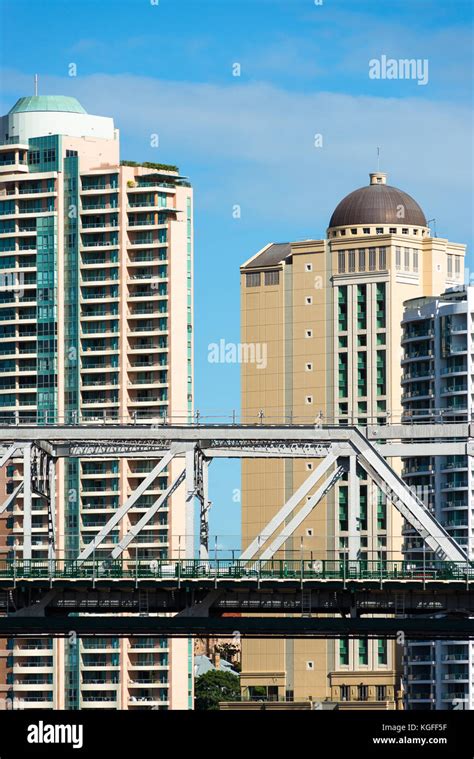 Brisbane Towers With Story Bridge Qld Australia Stock Photo Alamy