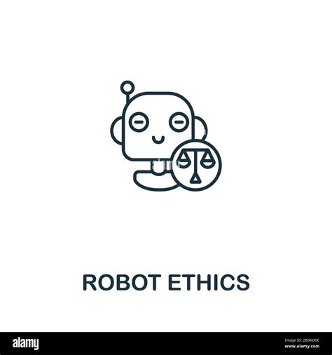 Robot Ethics Icon From Artificial Intelligence Collection Simple Line