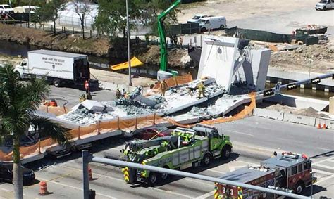 Emergency services were at the scene and people were seen being stretchered onto ambulances. NTSB Joins Probe of Fatal Florida Bridge Collapse | 2018-03-15 | ENR
