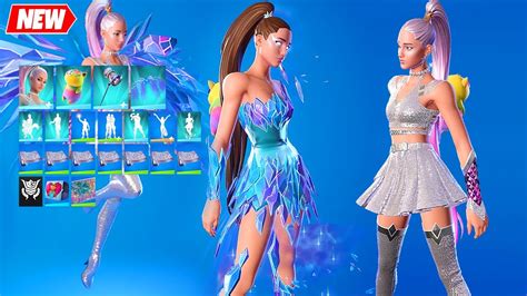 Ariana Grande Fortnite Full Set Showcase All Styles Outfit Back Bling Pickaxe Glider And