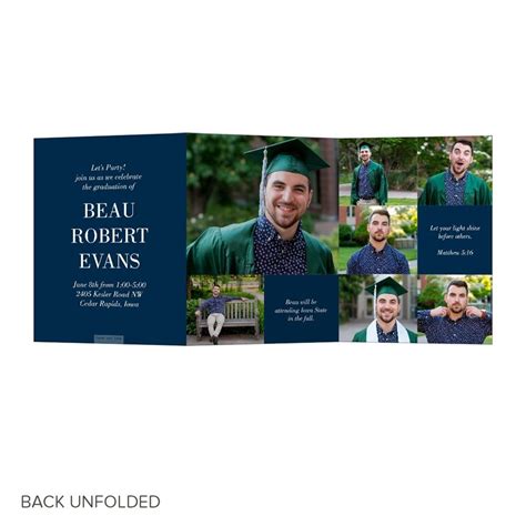 He Did It Trifold Graduation Party Invitations Pear Tree