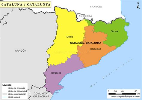 Mapa Cataluña Provincias Mapa
