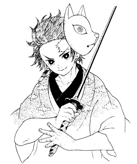 Demon Slayer Tanjiro Water Coloring Pages Coloring Pages