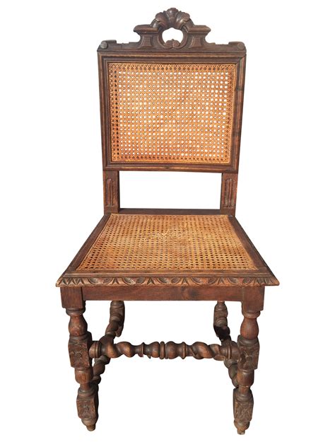 Jacobean Era Carved Cane Dining Chairs - Set of 5 | Chairish
