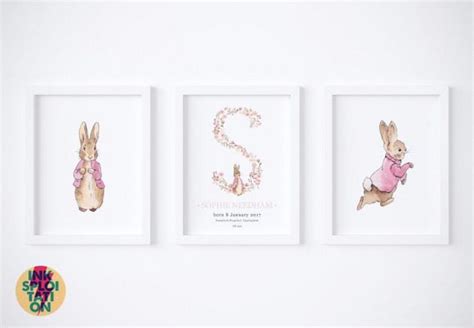 Set Personalised Peter Rabbit T Nursery Christening Baby Beatrix