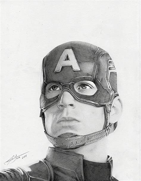 Chris Evans Portrait As Captain America By Julio Lucas Marvel Art