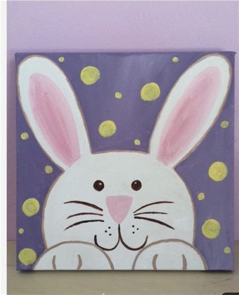 Easter Canvas Painting Easter Paintings Kids Canvas Art Bunny