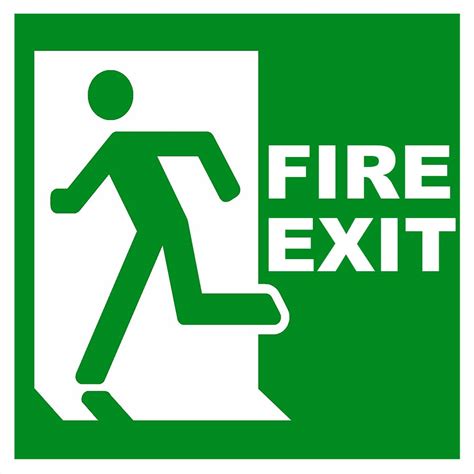Fire Exit Sign Plastic Uv Printed 21x21cm Health And