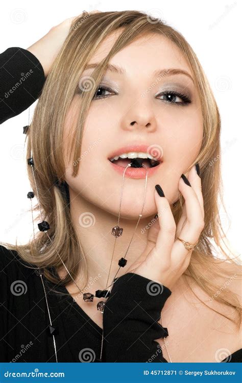 Close Up Portrait Of Playful Girl Stock Image Image Of Cute