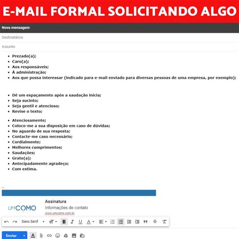 Exemplo De Email Formal Solicitando Algo EducaBrilha