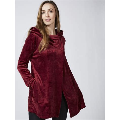 Outlet Cuddl Duds Double Plush Velour Cowl Hooded Cardigan Wrap Qvc Uk