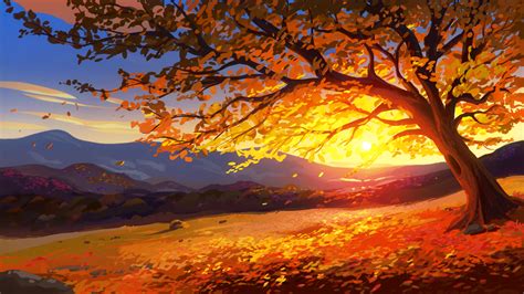 Autumn Sunset By Mleth On Newgrounds