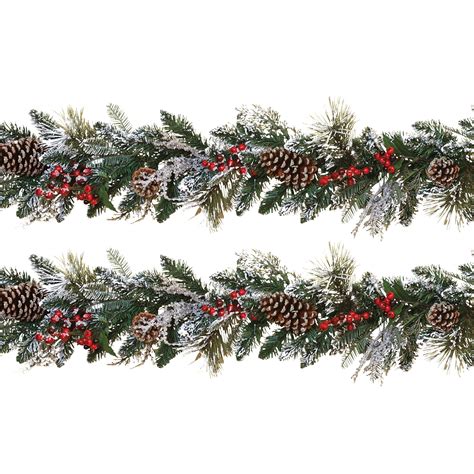 Gerson International Decorated Pine Garlands 75 Assorted Colors 2 Count
