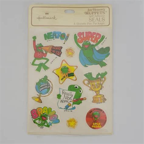Vintage 1981 Hallmark Muppets Kermit Stickers 4 Sheets Sealed 3120