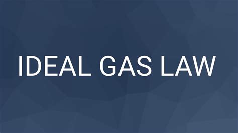The ideal gas law, also called the general gas equation, is the equation of state of a hypothetical ideal gas. Ideal Gas Law - YouTube