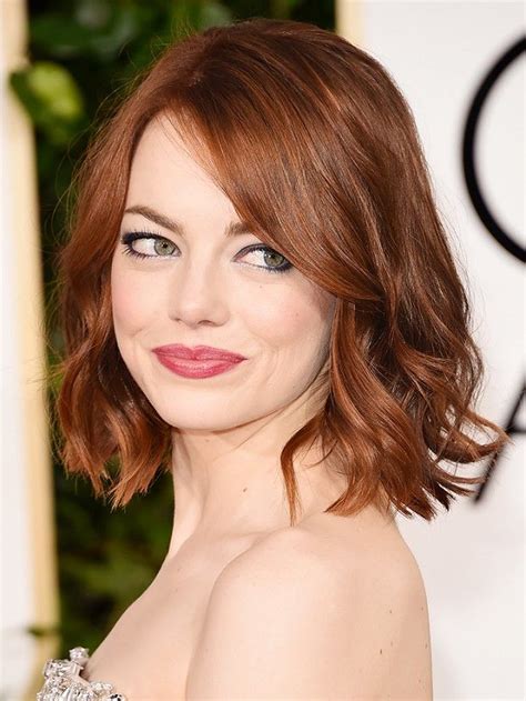 We provide easy how to style tips as well as letting you know which hairstyles will match your face shape, hair texture and hair density. Emma-Stone-copper-hair-color-2017 | Cashmere Hair Clip In ...