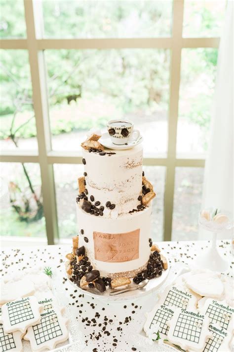 Coffee Themed Bridal Shower Cake In 2023 Coffee Bridal Shower Bridal