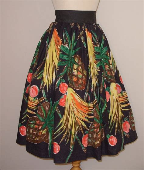 Tropical Fashion Tropical Dress Tropical Fruit Vintage Skirt
