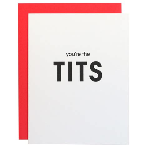 Youre The Tits Letterpress Card Chez Gagné