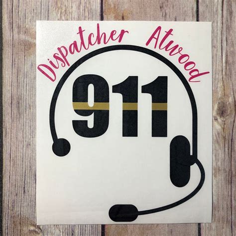 911 Dispatcher With Last Name Decal Personalized 911 Etsy