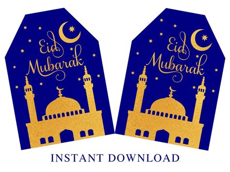 Eid T Tags Eid Mubarak Favor Tags Printable Happy Eid Etsy