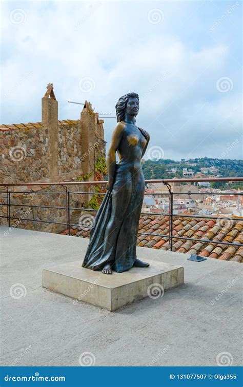 Statue Of Famous Hollywood Actress Ava Gardner In Tossa De Mar Costa
