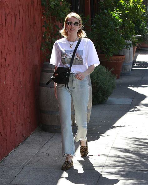Emma Roberts In A Blue Ripped Jeans Was Seen Out In Los Angeles 0929
