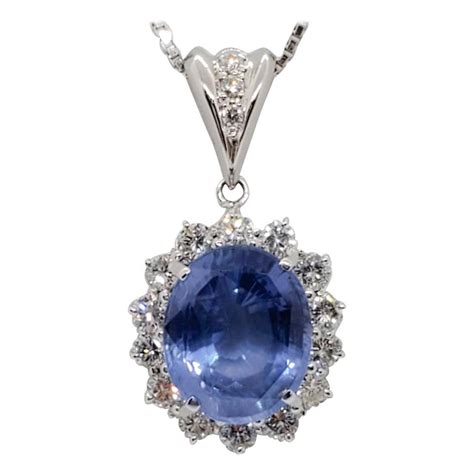 Unique Sapphire Diamond Platinum Necklace At 1stdibs