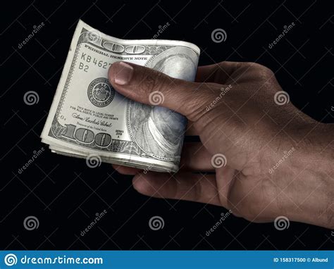 Black Hand And Us Dollar Cash Stock Photo Image Of Hand Holding