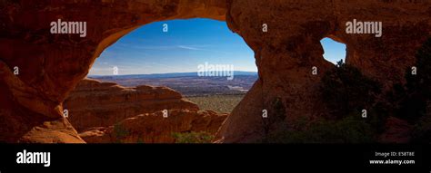Partition Arch Arches National Park Utah Stock Photo Alamy