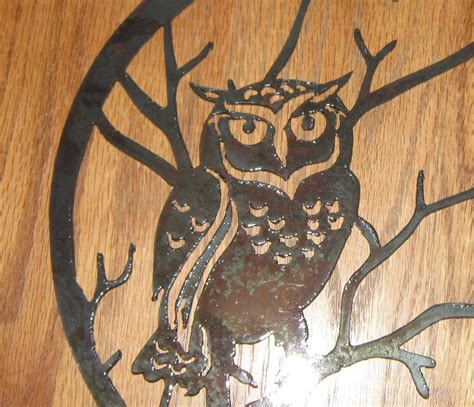 Owl In Tree Metal Art